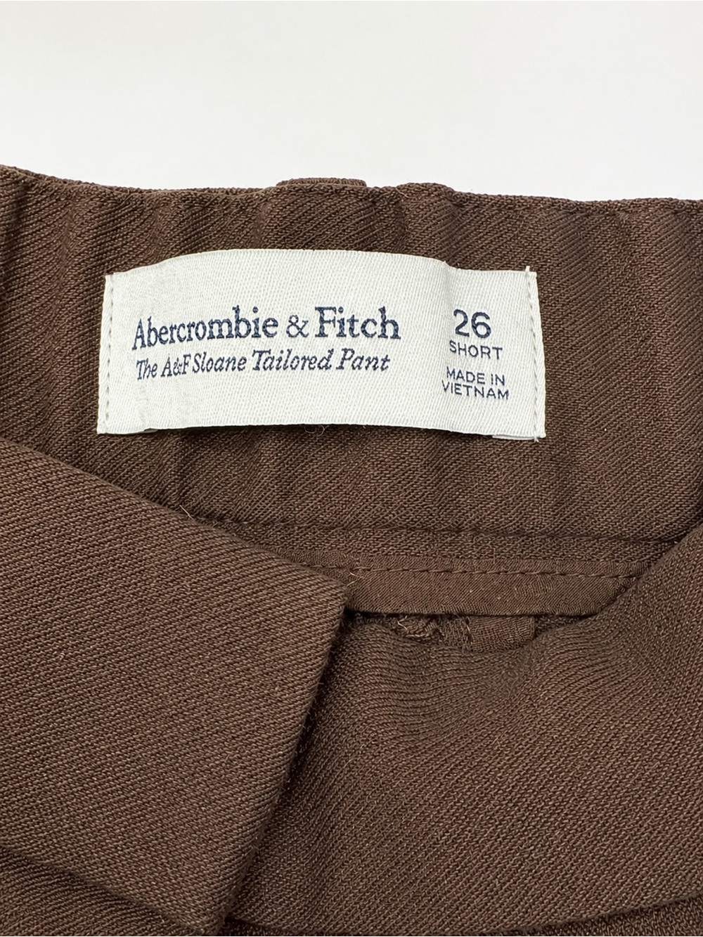 Abercrombie & Fitch Sloane Tailored Wide Leg Pants Dark Coffee 26 Short - Picture 3 of 8